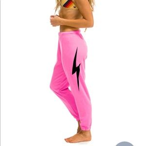 Aviator Nation neon pink bolt sweatpants!!!🦩🦩💕🌸💝